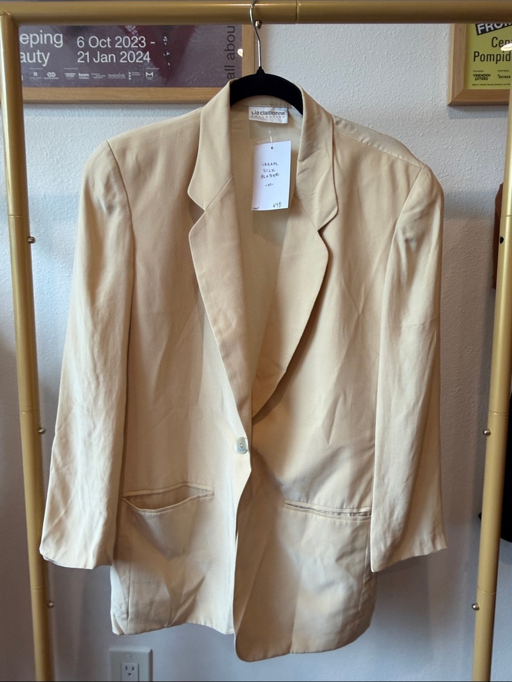 Liz Claiborne Light Cream Single-Button Blazer